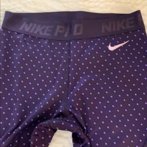 Nike pro purple compression running tights